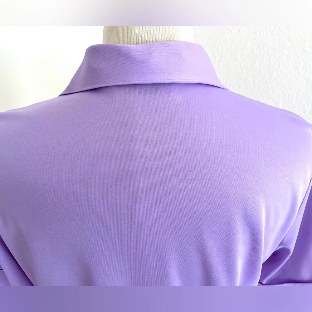 Vintage Lavender Ruffle Short Sleeved Blouse - Picture 9 of 12